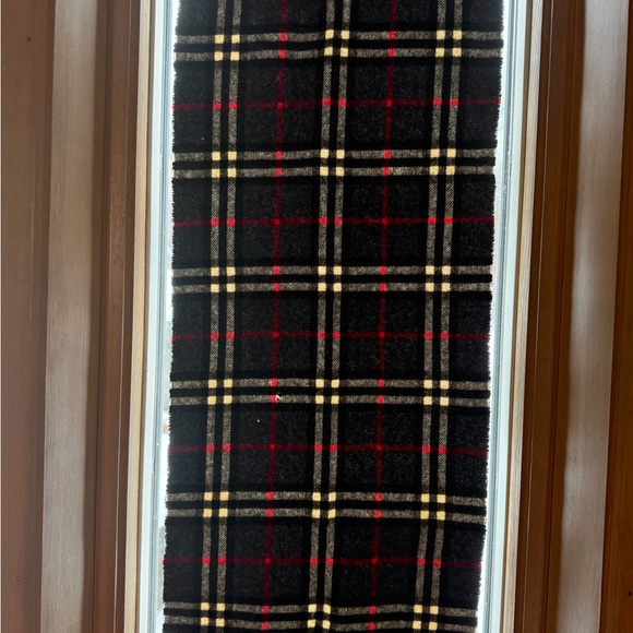 Burberry Charcoal and Crimson Checkered Scarf - Picture 6 of 11